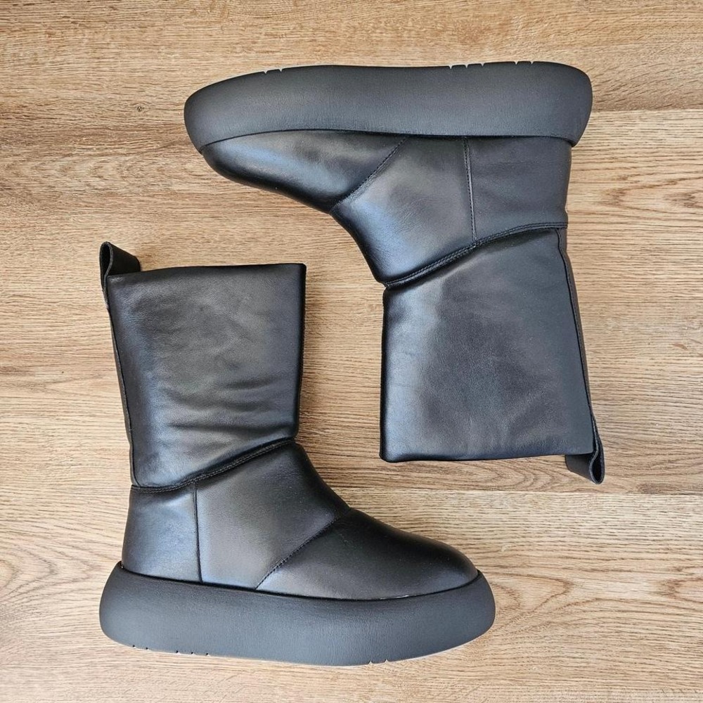 Vagabond Aylin Puffer Tall Boots  Black Leather Women's Size 8 Sold Out‎ UO